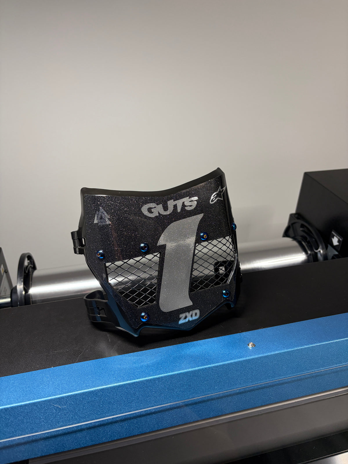 Custom titanium vented motocutz plate ( real plate with aluminum vents ) ￼